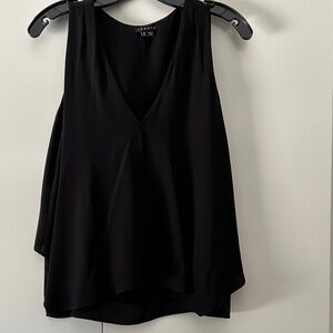 Theory Black Sleeveless V-Neck Blouse